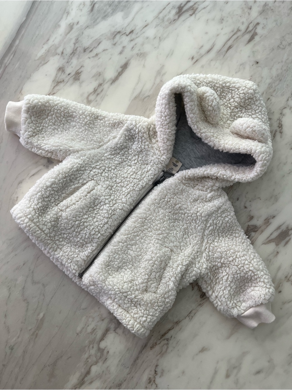 Tucker + Tate Cream Sherpa Hooded Jacket with Ears